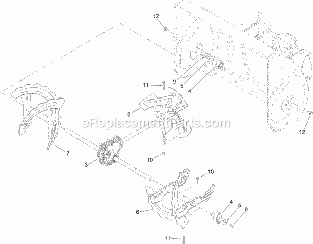Gearbox, Auger And Impeller Assembly Diagram and Parts List for 38811 316000001-316999999 Toro Snow Blower