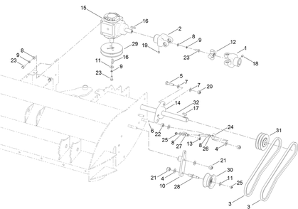 Rotory Drive Assembly Diagram and Parts List for 2720 312000001 - 312999999 Toro Lawn Tractor Accessories
