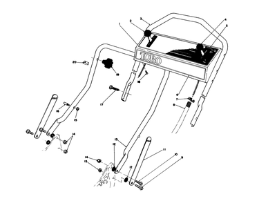 Handle Assembly Diagram and Parts List for 20626C 6000001 - 6999999 Toro Lawn Mower