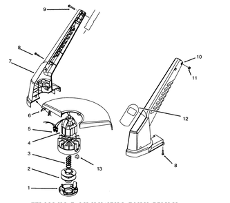 Motor & Housing Assembly Diagram and Parts List for 51446 59000001 - 59999999 Toro Trimmer