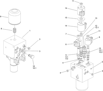 Manifold Assembly No 140-3572 Diagram and Parts List for 68141 414400369 - 999999999 Toro Lawn Tractor Accessories