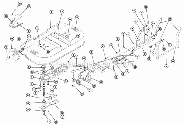 Parts List For Rm-117 32-In. Mower (Lawn Rang Diagram and Parts List for L-157 1967 Toro Lawn Tractor