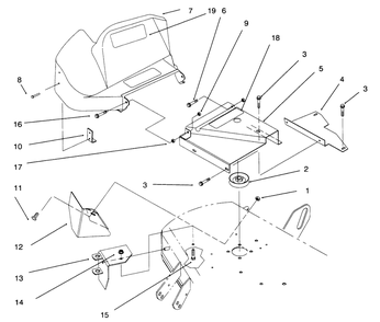 42" Deck Components Assembly Diagram and Parts List for 79401 6900001 - 6999999 Toro Lawn Tractor Accessories