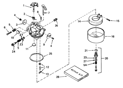 Carburetor No. 632334 Diagram and Parts List for 38080 4000001 - 4999999 Toro Snow Blower