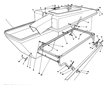 Grass Collection System 6 Diagram and Parts List for 30754 (800001-899999)(1988) Toro Lawn Tractor