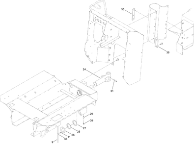 Pivot Assembly Diagram and Parts List for 25403 400000000 - 401399999 Toro Lawn Tractor Accessories