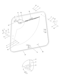 Rear Window Assembly No. 136-7688 Diagram and Parts List for 25208 400000000 - 999999999 Toro Lawn Tractor Accessories