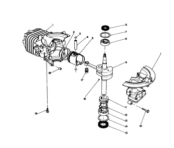 Short Block Assembly (Engine Model No. 47pm1-4) Diagram and Parts List for 38180 2000001 - 2999999 Toro Snow Blower