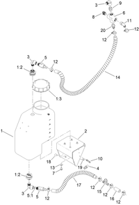 7 Gallon Auxiliary Tank Kit Assembly No. 146-0606 Diagram and Parts List for 146-0606  Toro Sprayer