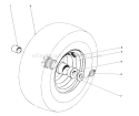 Wheel Assembly Diagram and Parts List for 31995 5000001-5999999 - 1975 Toro Snow Blower
