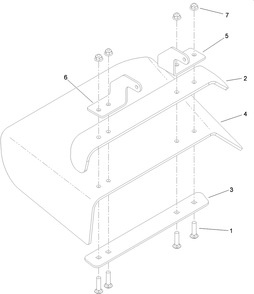 Deflector Assembly Diagram and Parts List for 39638 405700000-410299999 Toro Lawn Mower