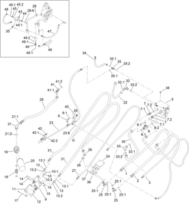 Auxiliary Hydraulic Assembly Diagram and Parts List for 22530 410150000 - 411799999 Toro Lawn Tractor Accessories