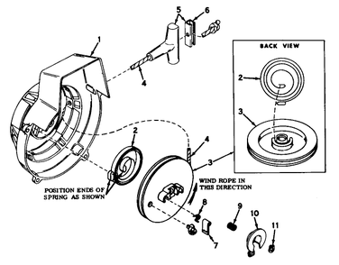 Shroud And Rewind Starter Model No. 590398b Diagram and Parts List for 31501 0000001 - 0999999 Toro Snow Blower