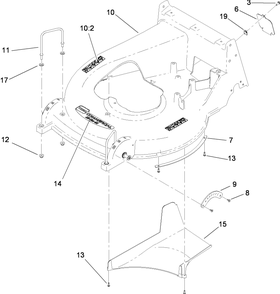 Housing Assembly Diagram and Parts List for 22200TE (280000001-280999999)(2008) Toro Lawn Mower