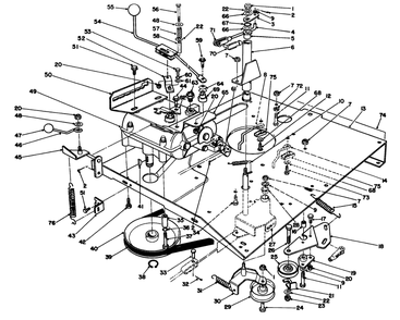 Transmission & Linkage Assembly Diagram and Parts List for 56133 1000001 - 1999999 Toro Lawn Tractor