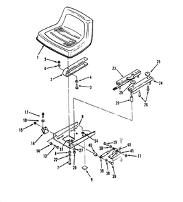 Seat Diagram and Parts List for R1-16O804 2000001 - 2999999 Toro Lawn Tractor