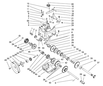 Transmission Assembly No. 66-8030 Diagram and Parts List for 38555 790000001 - 799999999 Toro Snow Blower
