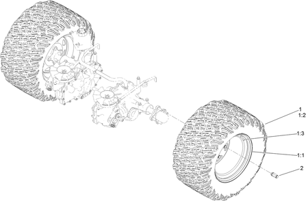 Rear Wheel Assembly Diagram and Parts List for 77293 400000000-410199999 Toro Lawn Tractor