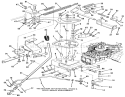 Hydrostatic Transaxle - Control Linkage Diagram and Parts List for 32-16BE01 1990 Toro Lawn Tractor