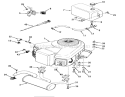 Engine, Fuel & Exhaust Systems Diagram and Parts List for 32-16BE01 1990 Toro Lawn Tractor