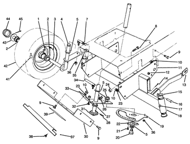 Front Axle Assembly Diagram and Parts List for 70120 4900001 - 4999999 Toro Lawn Tractor