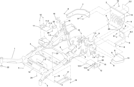 Frame Assembly Diagram and Parts List for 75968 402100000-403319980 Toro Lawn Mower