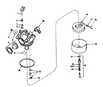 Carburetor Tecumseh No. 632515 Diagram and Parts List for 58432 9000001 - 9999999 Toro Edger