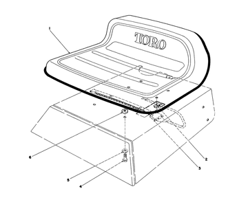 Seat Assembly Diagram and Parts List for 56125 6000001 - 6999999 Toro Lawn Tractor