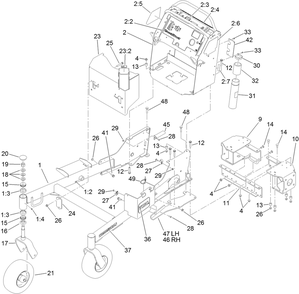 Part Location Diagram of 119-8725 Toro CONTROL TOWER Assembly