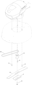 Motor Module And Blade Assembly Diagram and Parts List for 21852 411700000 - 411899999 Toro Lawn Mower