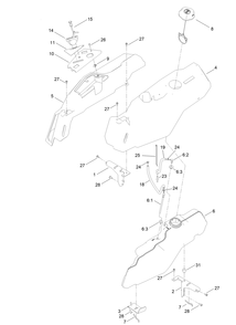 Body Styling And Fuel Pod Assembly Diagram and Parts List for 74687 408976622 - 410149999 Toro Lawn Tractor