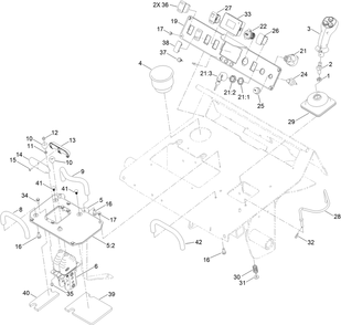 Console Assembly Diagram and Parts List for 22370 413000000 - 414487256 Toro Lawn Tractor Accessories