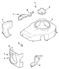 Blower Housing And Baffles Diagram and Parts List for 30159 890001 - 899999 Toro Lawn Tractor Accessories