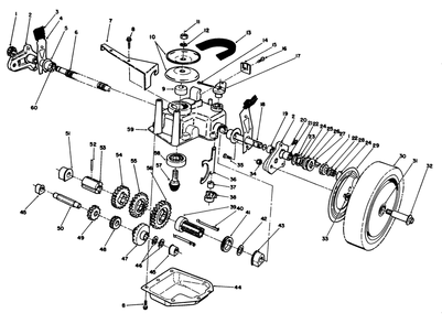 Gear Case Assembly Diagram and Parts List for 20631 8000001 - 8999999 Toro Lawn Mower