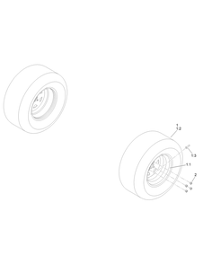 Rear Wheel Assembly Diagram and Parts List for 18765TE 400000000 - 414589899 Toro Lawn Tractor