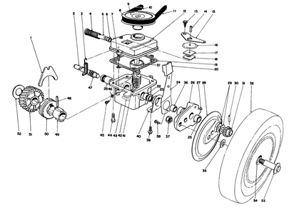 Gear Case Assembly Diagram and Parts List for 16212B 2000001 - 2999999 Toro Lawn Mower