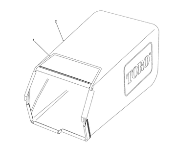 Grass Bag Assembly Diagram and Parts List for 26620BG 0009001 - 0999999 Toro Lawn Mower