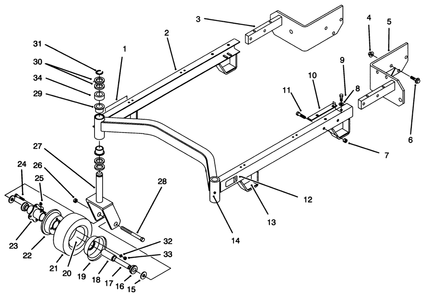 Carrier Frame Assembly Diagram and Parts List for 30137 590001 - 599999 Toro Lawn Mower