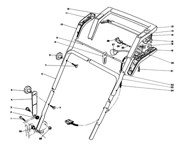 Handle Assembly Diagram and Parts List for 20564 7000001 - 7999999 Toro Lawn Mower