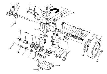 Gear Case Assembly Diagram and Parts List for 26625CS 9000001 - 9999999 Toro Lawn Mower