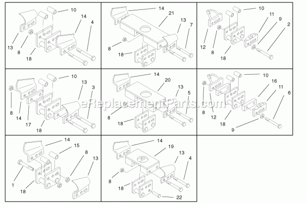 Chain Assemblies Diagram and Parts List for 22950  Toro Lawn Tractor Accessories
