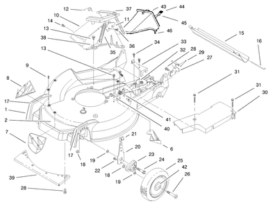 Housing Assembly Diagram and Parts List for 20776 7900001 - 7999999 Toro Lawn Mower