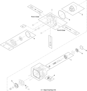 Hydraulic Pump Assembly Diagram and Parts List for 74313 402090000-403319680 Toro Lawn Tractor