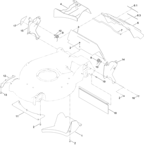 Side Chute And Rear Door Assembly Diagram and Parts List for 21690 400000000 - 410999999 Toro Lawn Mower