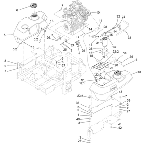 Fuel System And Throttle Control Assembly Diagram and Parts List for 74267 403247200-999999999 Toro Lawn Mower