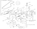 Pto Clutch, Pulleys, And Controls Diagram and Parts List for 33-08BP01 1985 Toro Lawn Tractor