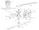 Spindle, Pulleys, And Drive Belt Diagram and Parts List for 33-08BP01 1985 Toro Lawn Tractor