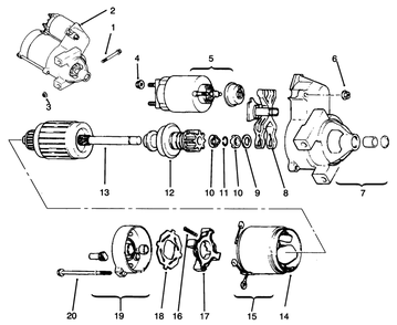 Starting System Diagram and Parts List for 72043 6900001 - 6999999 Toro Lawn Tractor
