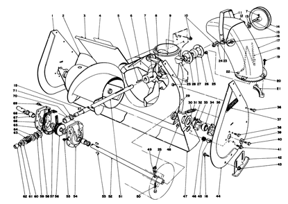 Auger Assembly Diagram and Parts List for 38050 9000001 - 9999999 Toro Snow Blower