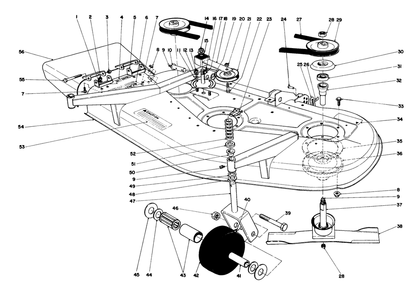 Cutting Unit Assembly Diagram and Parts List for 30545 20000001 - 29999999 Toro Lawn Mower